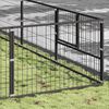 vidaXL Dog Kennel Black 72 m&sup2; Steel