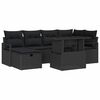 vidaXL Garden Sofa Set 7 pcs Black Poly Rattan