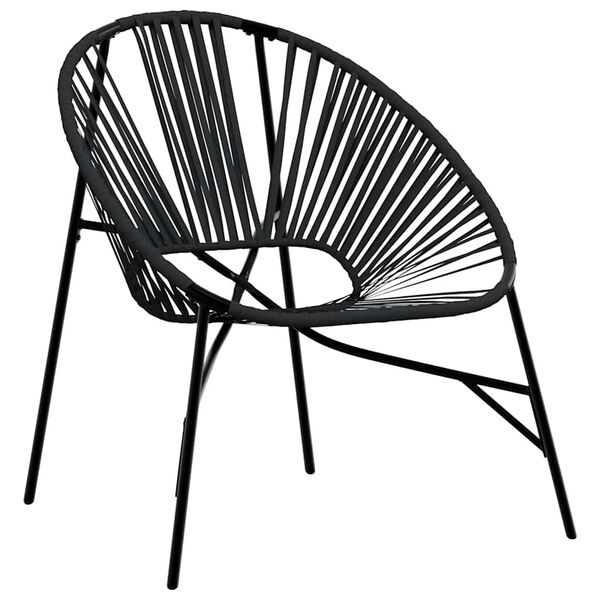 vidaXL Garden Egg Chair Black Poly Rattan