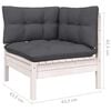 vidaXL 12 Piece Garden Lounge Set with Cushions White Solid Pinewood