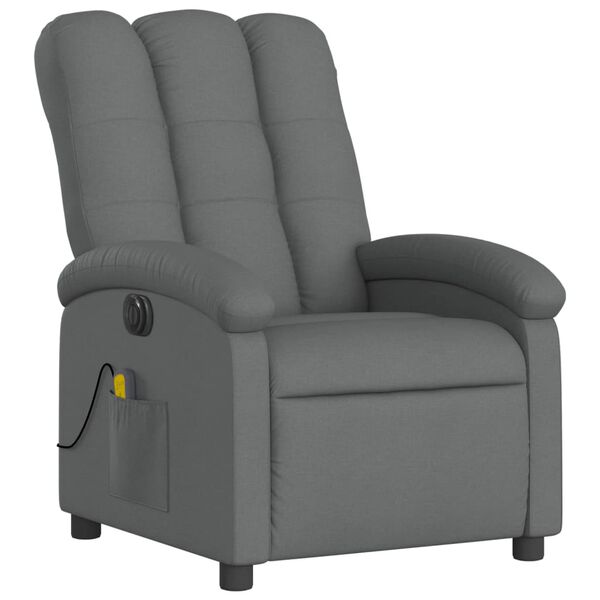 vidaXL Electric Massage Recliner Chair Dark Grey Fabric