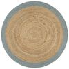 vidaXL Area Rug | Natural and olive green | Braided jute | 150 cm diameter