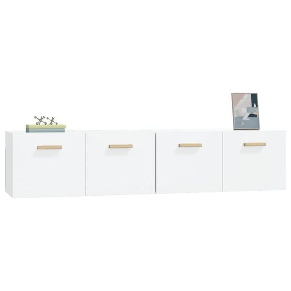 vidaXL Wall Cabinets 2 pcs High Gloss White 80x35x36.5 cm Engineered Wood