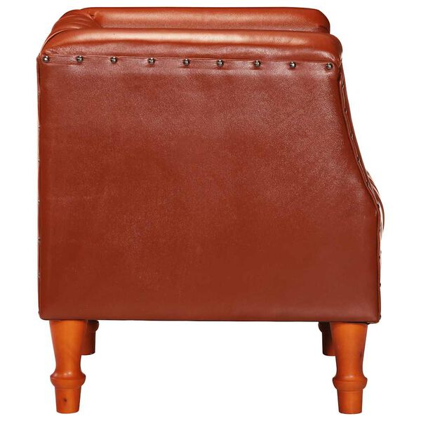 vidaXL Tub Chair Brown Real Goat Leather