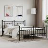 vidaXL Metal Bed Frame without Mattress with Footboard Black 180x200cm