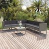 vidaXL 8 Piece Garden Lounge Set with Cushions Poly Rattan Grey