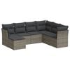 vidaXL 7 Piece Garden Sofa Set with Cushions Grey Poly Rattan