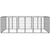 vidaXL 20-Panel Dog Playpen Black 50x100 cm Powder-coated Steel
