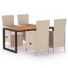 vidaXL 5 Piece Garden Dining Set Beige