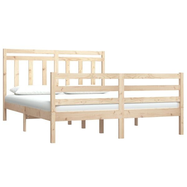 vidaXL Bed Frame without Mattress 150x200 cm King Size Solid Wood