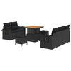 vidaXL Garden Sofa Set with Cushion 8 pcs Black Poly Rattan
