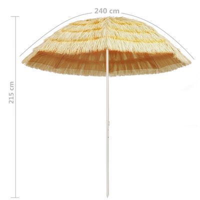 vidaXL Beach Umbrella Natural 240 cm Hawaii Style