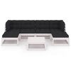 vidaXL 7 Piece Garden Lounge Set with Cushions White Solid Pinewood