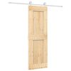 vidaXL Sliding Door Natural and White 70 x 210 cm Solid Pine Wood