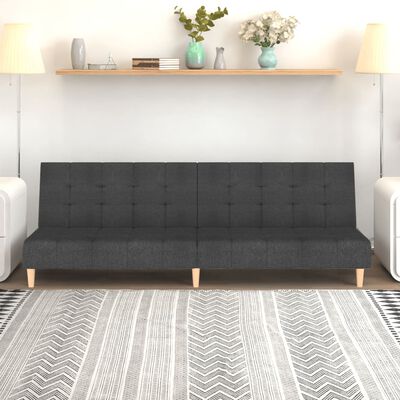 vidaXL 2-Seater Sofa Bed Dark Grey Fabric