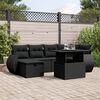 vidaXL 7 Piece Garden Sofa Set with Cushions Black Poly Rattan