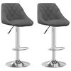 vidaXL Bar Stool | Set of 2 | Dark Grey | Velvet (100% polyester), chromed steel
