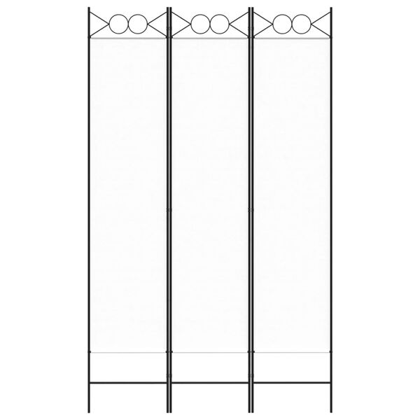 vidaXL 3-Panel Room Divider White 120x200 cm Fabric