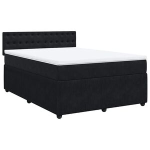 vidaXL Box Spring Bed with Mattress Black Double Velvet