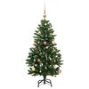 vidaXL Artificial Hinged Christmas Tree 150 LEDs & Ball Set 150 cm