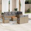 vidaXL 9 Piece Garden Sofa Set with Cushions Mix Beige Poly Rattan