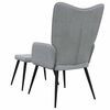vidaXL Relaxing Chair with a Stool Light Grey Fabric