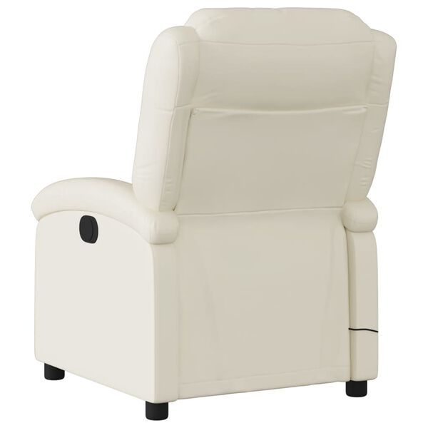 vidaXL Electric Massage Recliner Chair Cream Faux Leather