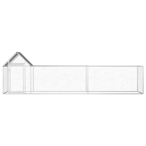 vidaXL Chicken Coop 5x1x1.5 m Galvanised Steel