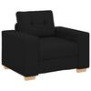 vidaXL Sofa 3 pcs Black Fabric