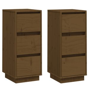 vidaXL Sideboards 2 pcs Honey Brown 32x34x75 cm Solid Wood Pine