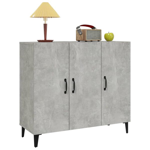 vidaXL Sideboard Concrete Grey 90x34x80 cm Engineered Wood