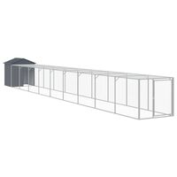 vidaXL Chicken Cage with Run Anthracite 117x1017x123 cm Galvanised Steel
