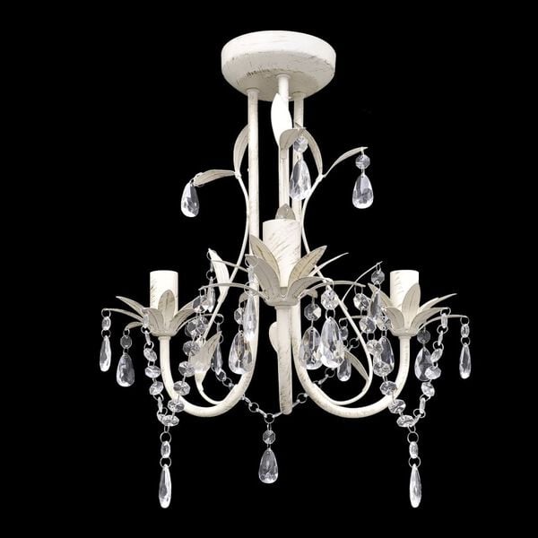vidaXL Crystal Pendant Ceiling Lamp Chandeliers 4 pcs Elegant White