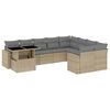 vidaXL 10 Piece Garden Sofa Set with Cushions Beige Poly Rattan