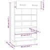 vidaXL Shoe Cabinet Smoked Oak 60x35x105 cm Engineered Wood