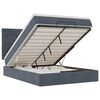 vidaXL Ottoman Bed with Mattresses & LEDs Dark Grey Queen Velvet