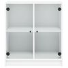 vidaXL Side Cabinet with Glass Doors White 68x37x75.5 cm