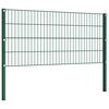 vidaXL Fence Panel with Posts Iron 1212x80 cm Green