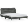 vidaXL Bed Frame without Mattress "Hvar" Dark Grey 152x203 cm Queen Fabric