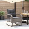 vidaXL Garden Rocking Chair with Cushions Grey Poly Rattan