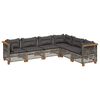 vidaXL 6 Piece Garden Sofa Set with Cushions Grey Poly Rattan