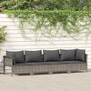 vidaXL 4 Piece Garden Lounge Set with Cushions Grey Poly Rattan