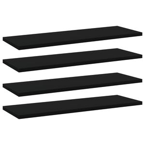 vidaXL Bookshelf Boards 4 pcs Black 60x20x1,5 cm Engineered Wood