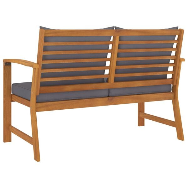 vidaXL Garden Bench 120 cm with Dark Grey Cushion Solid Acacia Wood