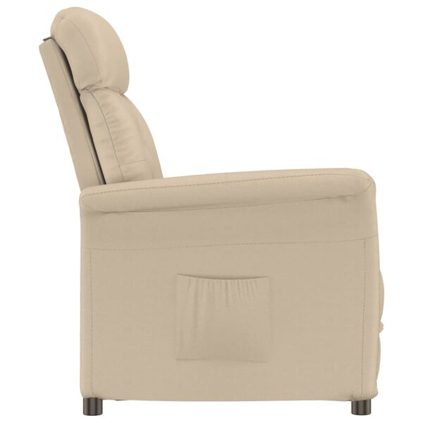 vidaXL Recliner Chair Cream Faux Suede Leather