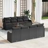 vidaXL Garden Sofa Set with Cushion 9 pcs Black Poly Rattan