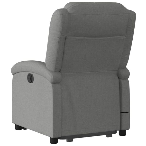 vidaXL Electric Stand up Massage Recliner Chair Dark Grey Fabric