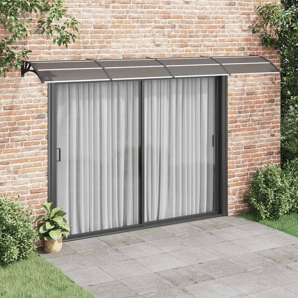 vidaXL Door Canopy Black 400x75 cm Polycarbonate