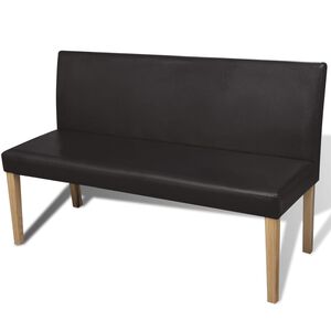 vidaXL Sofa Bench | Dark brown | PVC, Polyester, Pine wood | Medium | Durable