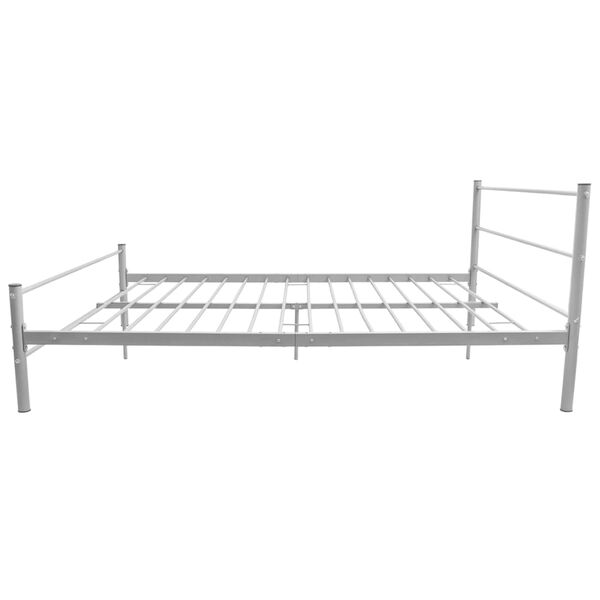 vidaXL Bed Frame without Mattress Grey Metal Double Size